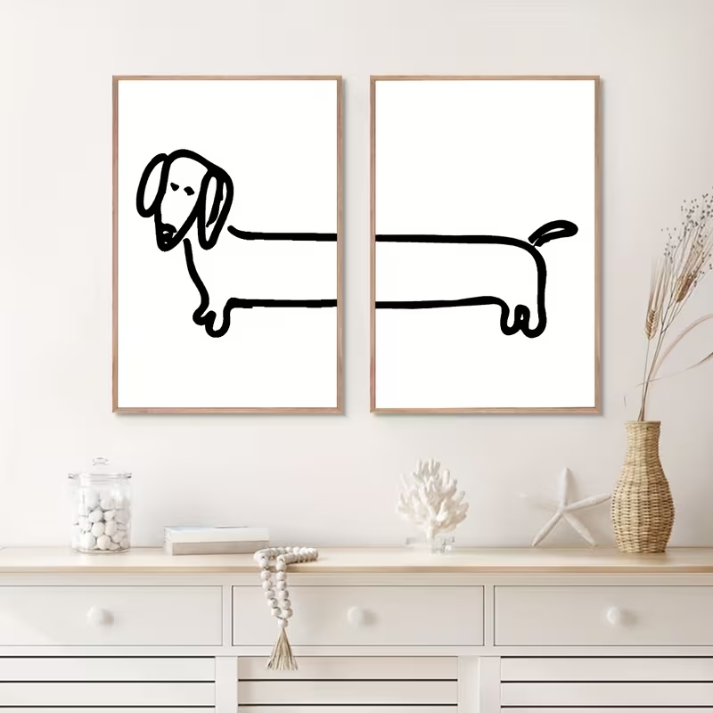 Interior Design Living Room - 2PCS 현대 닥스훈트 재미 있은 개