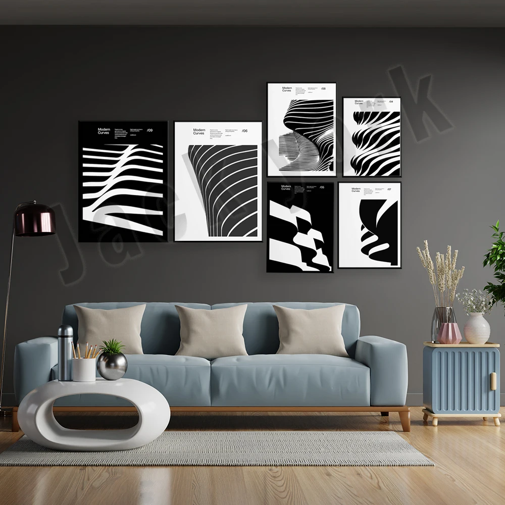 현대 건축 디자인 포스터, 모던 커브, 미니멀리스트 인 - Interior Design York 리뷰 및 가격