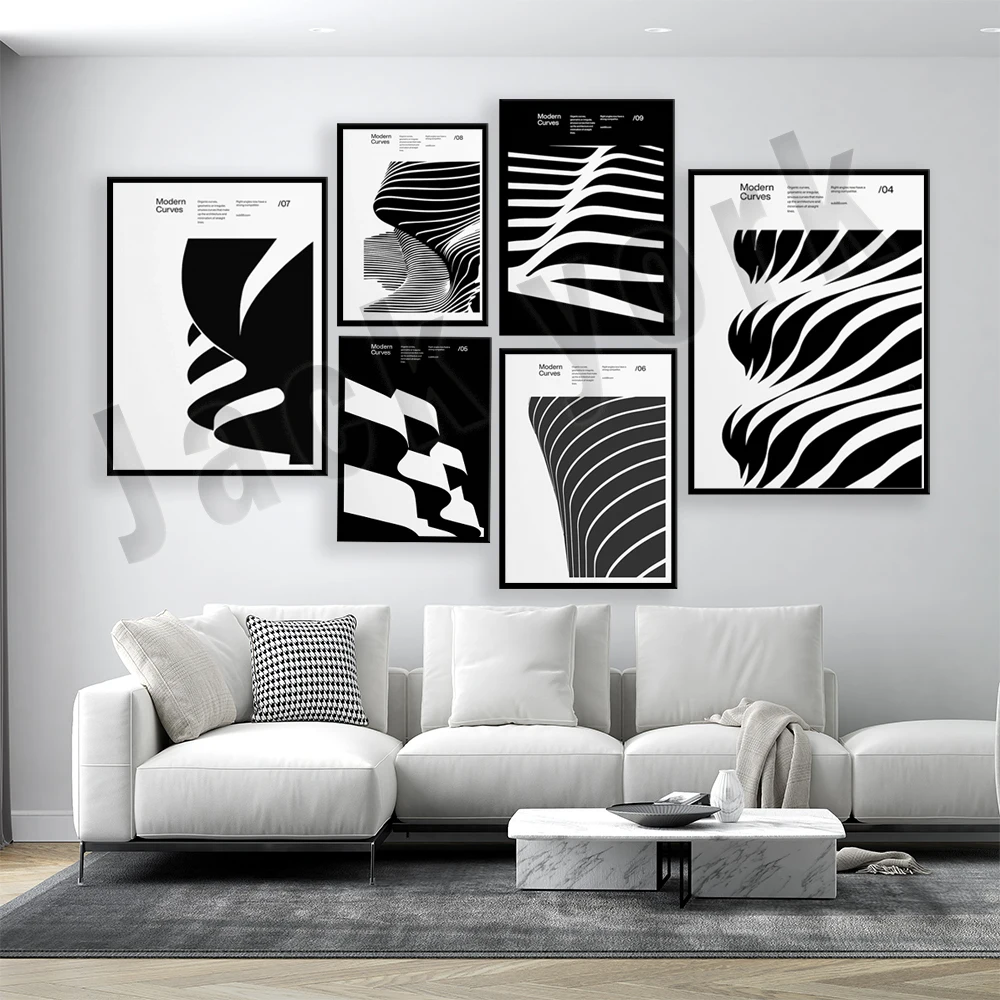 현대 건축 디자인 포스터, 모던 커브, 미니멀리스트 인 - Interior Design York 리뷰 및 가격