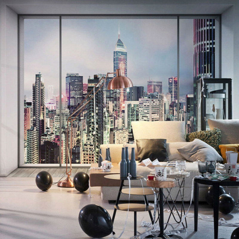 뉴욕 일출 3D 창 도시 풍경 사용자 정의 벽화 벽 예 - Interior Design York 리뷰 및 가격
